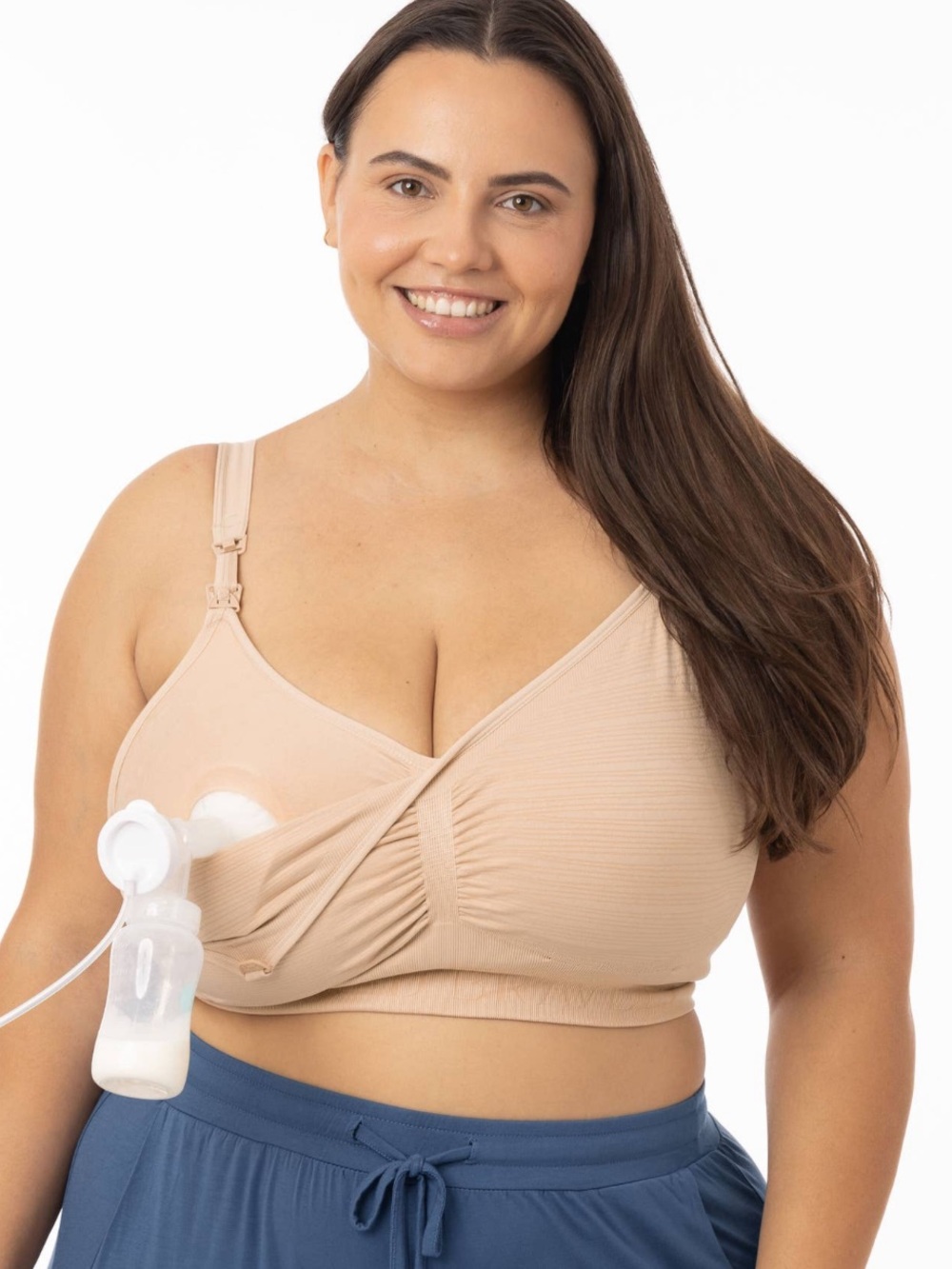 Sublime® Hands-Free Pumping & Nursing Bra | Beige - Super Busty (I-K) / L